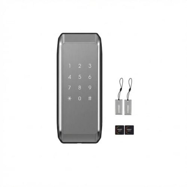 솔리티 웰콤 샷시문 전용 스마트 보조키 손잡이 없음 도어락 보조키 손잡이 없음 도어락 WAT-310 + 걸이형 카드키 2p + 스티커형 카드키 2p, 고객직접설치