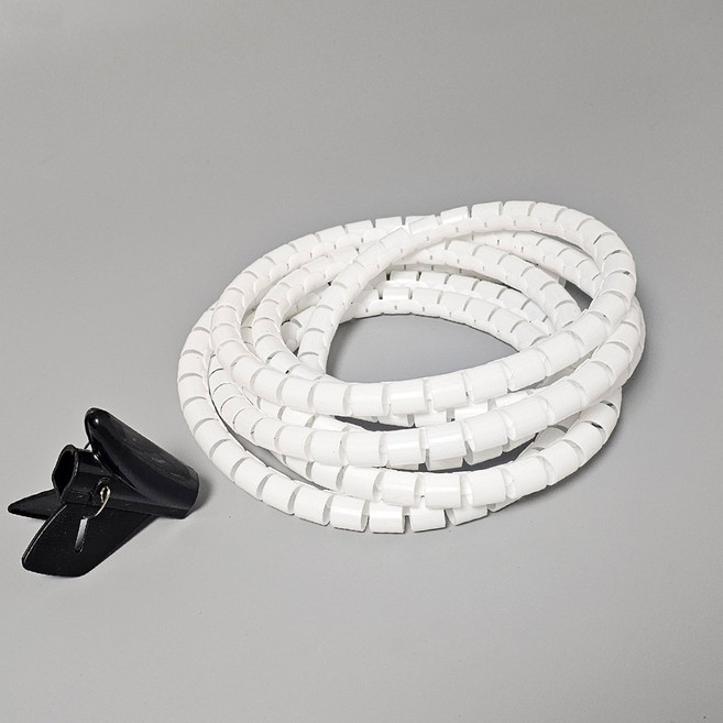 매직케이블 전선정리 커버+집게 세트 16mmX3M 22mmX3M 28mmX3M 32mmX3M, 화이트, 1개