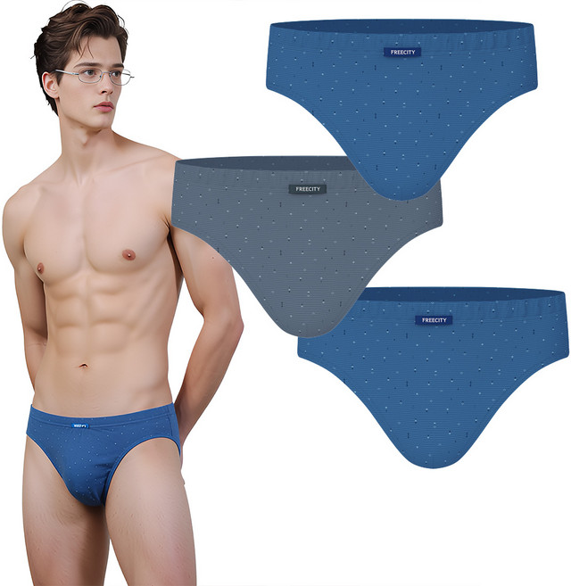 BYC 순면 미디 남성 삼각팬티 3매입 소변구없는 슬림핏