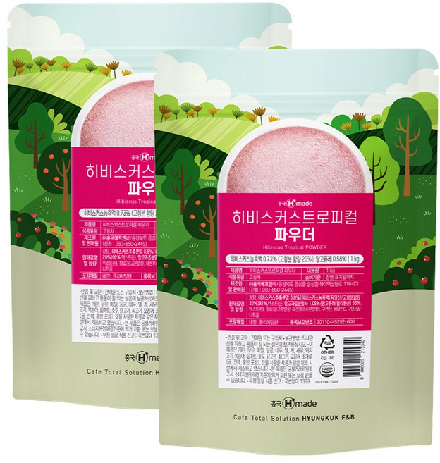 흥국에프앤비 히비스커스 트로피칼 파우더 1kg 2개세트, 1개, 2개입