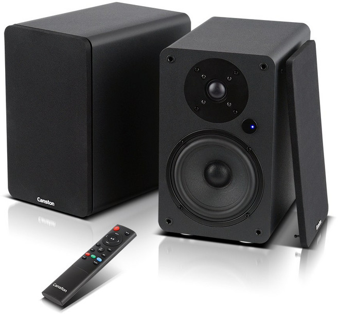 캔스톤 2채널 블루투스 북쉘프 PC 컴퓨터 TV 스피커, 블랙, R60BT
