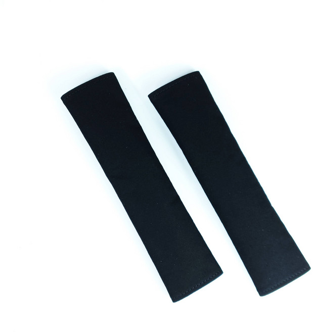 자동차 차량용 안전벨트 커버 쿠션 스웨이드 클립, 2개, 블랙