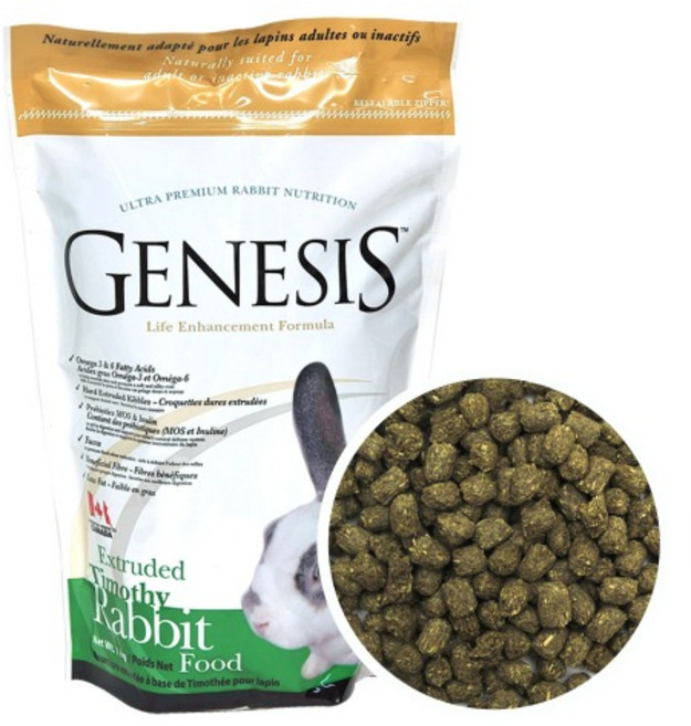 제네시스 티모시 발효된 토끼 사료, 1kg, 2개