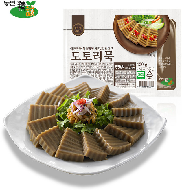 김영근 명인의 100% 국산 도토리묵 420g, 1개