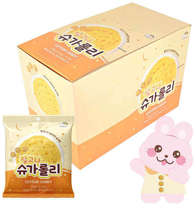 달고나 슈가롤리 솜사탕, 10개, 10g