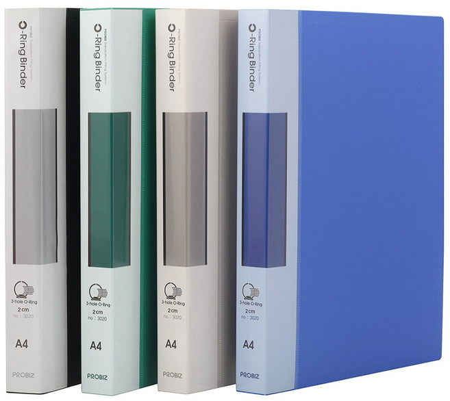 프로비즈 PP 3공 O링 바인더 A4 2cm, 흑색