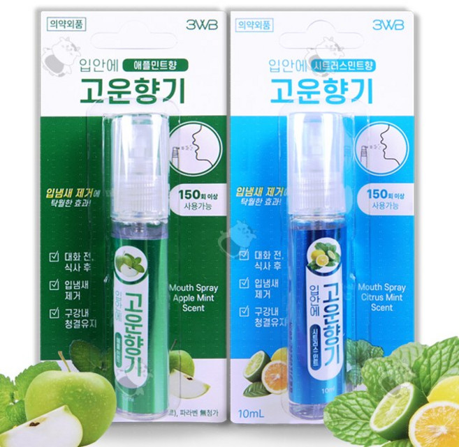 고운향기 마우스 스프레이 1+1 애플민트향 시트러스향 기분전환이 필요할때 입안을 상쾌하게, 1세트, 10ml