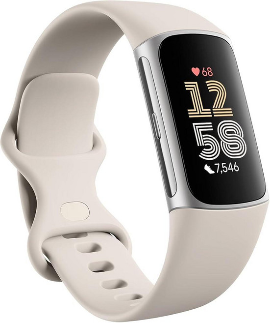 Fitbit Charge 6 피트니스 및 활동 트래커 심박수 모니터링 구글 지도 및 지갑 고급 건강 인사이트 수면 및 활동 추적 S & L 밴드 포함 (도자기/실버 알, Fitbit Charge 6 피트니스 및 활동 트래커,
