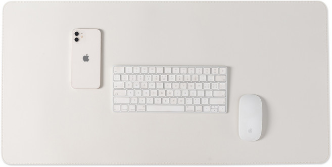 카이젠스 중형 가죽 데스크매트, 밀크화이트