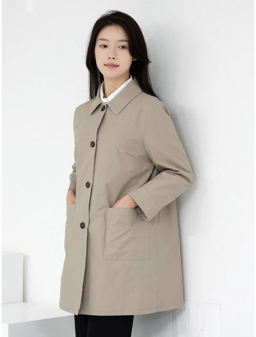 모슬린 엄마옷 카라 베이직 바바리 자켓 MQG126223 마담 미시 중년여성 빅사이즈 할머니옷 50대 60대 70대