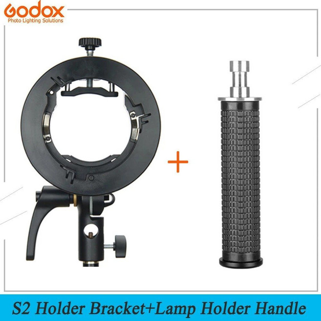 Godox S2 Bowens 마운트 플래시 S타입 홀더 브래킷 휴대용 그립 V1 V860II AD200 AD400PRO Speedlite 스누트 소프트박스용, Bracket Handle kit, 1개