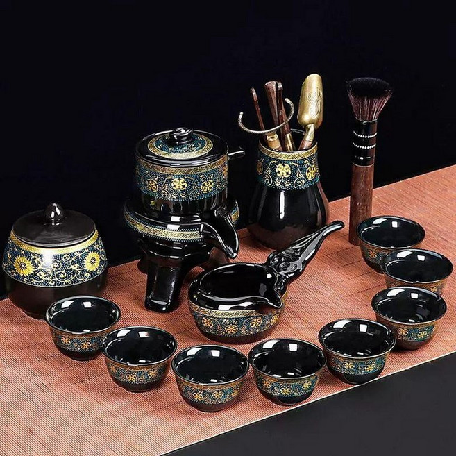 보이차 다기 다도 세트, 1개, 소원 꽃 자동 차 도구 8컵 13피스