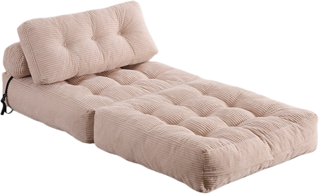 懶人沙發 臥室單人榻榻米 沙發床, 壓縮沙發-米白（兩種形態）