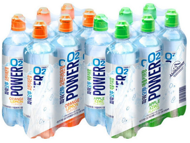 파워오투 오렌지레몬 500ml 6개 + 애플키위 500ml 6개 (총 12입), 72개