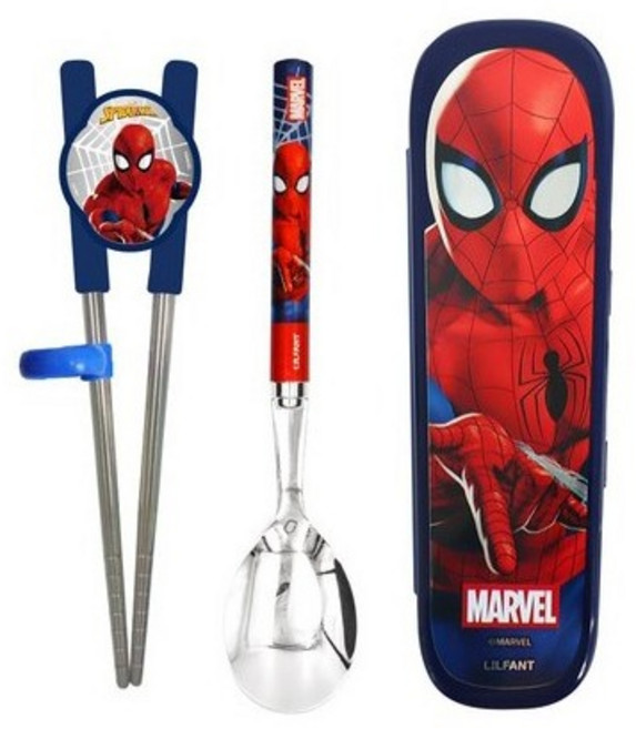 마블 스파이더맨 스텐 젓가락 스푼 글라이더 케이스세트 2단계, 1개