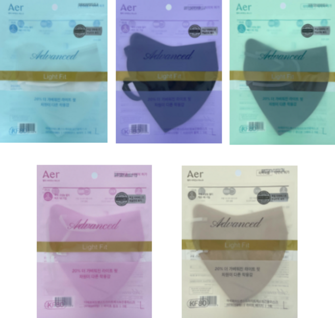 아에르 어드밴스드 라이트 보건용 마스크 M KF80, 1개입, 30개, 블랙 중형