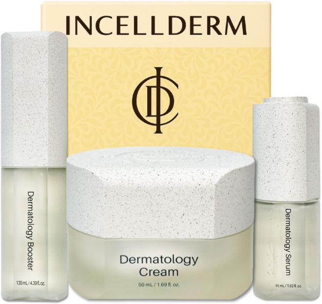 [정품 인증 판매업체 QR확인] 인셀덤 3종 더마톨로지 패키지 (부스터+세럼+크림) INCELLDERM, 1세트