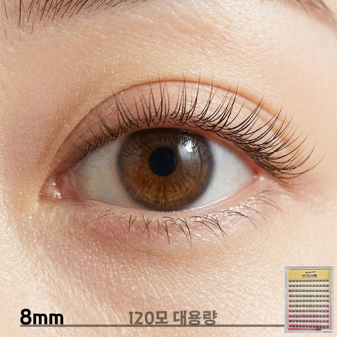 속눈썹 연장 노글루 셀프 가닥 부분 대용량 자연스러운 쉬운 초보용 데일리, 1개, 내츄럴01_8mm
