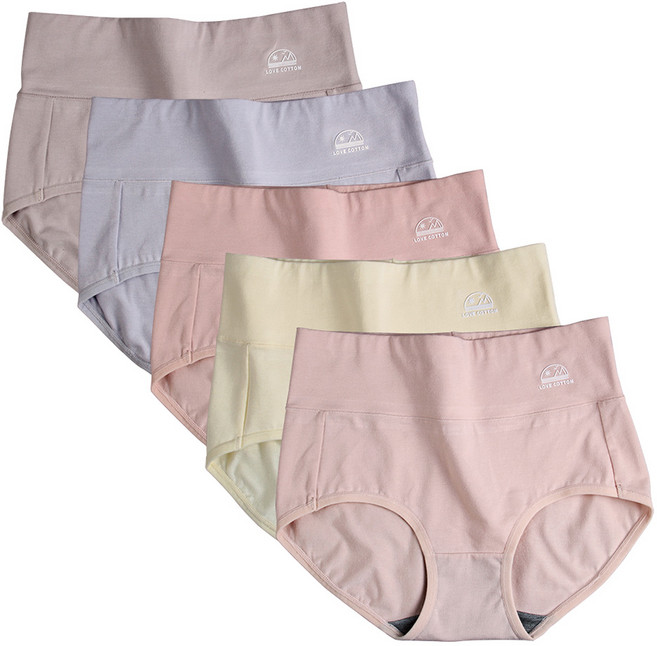 5매입 **여성 순면** 하이웨이스트 팬티 - 착용감 최고! 일상 속 섹시한 란제리 속옷