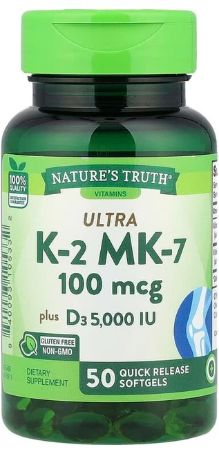 Nature's Truth 울트라 K2 MK-7 플러스 D3 빠른 방출 소프트젤 50정 NTH-10533, 1 - 쿠팡