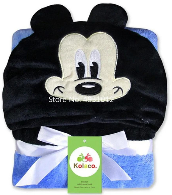 애니메이션 목욕 담요 미키 미니 귀여운 만화 모양 후드 가운 망토 네오널, A. W96cm x H76cm, 2. Mickey, 1개