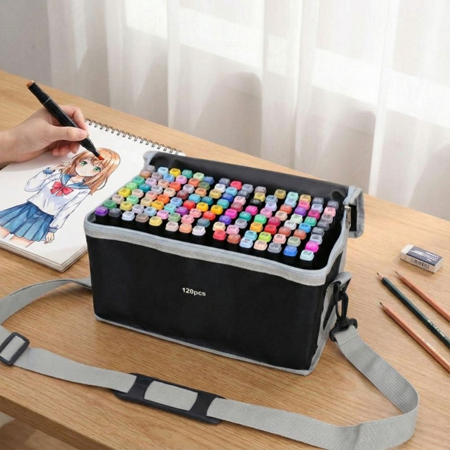 차차쿠바 트윈 아트마카 드로잉 마카펜+펜홀더 세트, 1세트, 120색