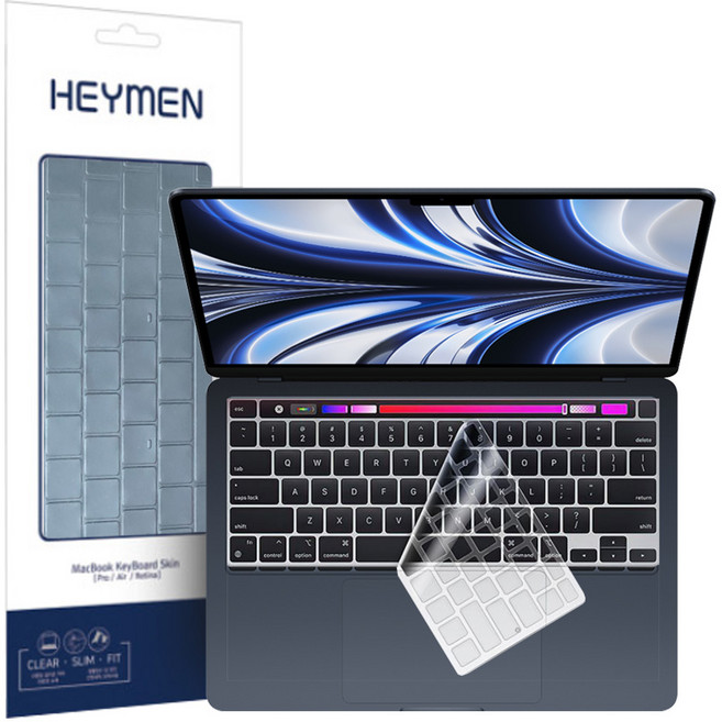 맥북 에어 13 15 인치 M5 M4 A3240 A3241 저소음 무광 TPU 키보드 자판 커버 키스킨, 1개, 투명(13/15인치)