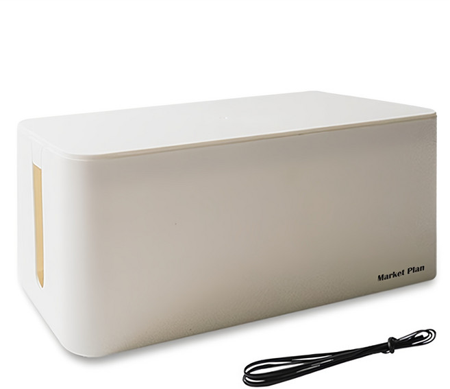 마켓플랜 심플 멀티탭 정리함, 1개, 화이트