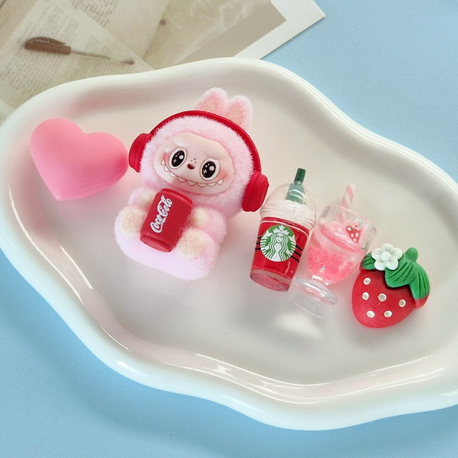 라부부 인형 키링 미니파우치 백참 굿즈, 핑크, 1개