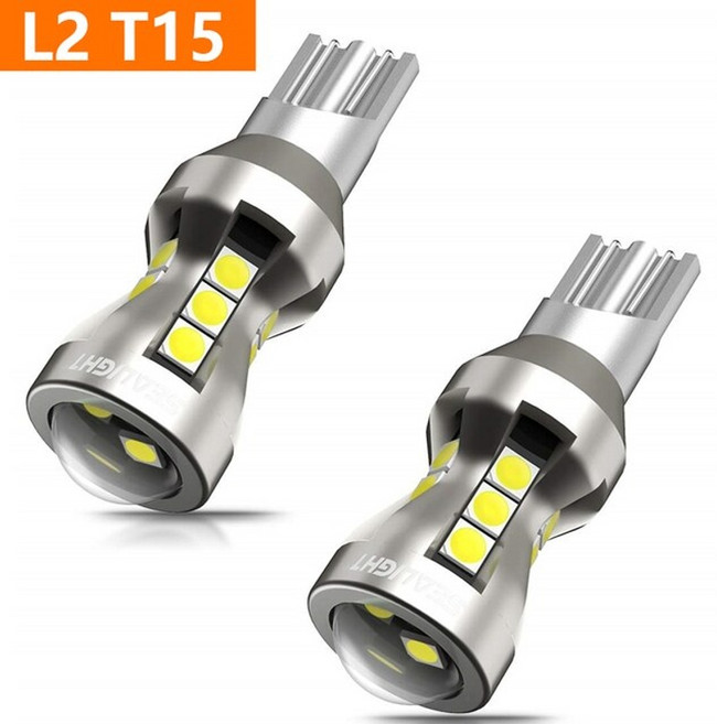 Sealight 2pcs t20 7440 7443 w21 5w 7444 992 t15 led 전구 6000k 3000lm canbus 슈퍼 밝은 자동차 리버스 테일 앰프 방향 지시, l2 t15 w16w 921
