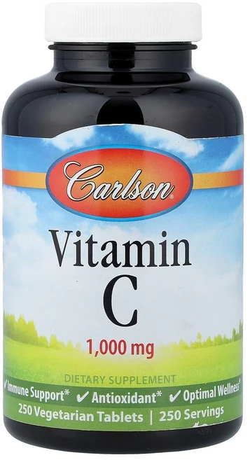 칼슨랩스 비타민 C 1000mg 베지테리안 타블렛, 1개, 250정 - 쿠팡