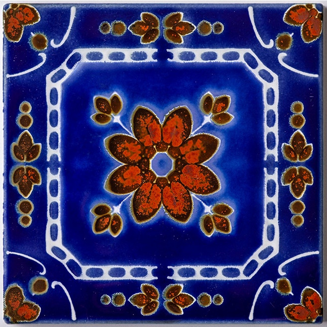 花磚 馬約利卡陶磚 Majolica Tiles 日本製 美濃燒 自黏壁磚 DIY馬賽克貼片 造型壁貼, 1個, 摩德納, N/A