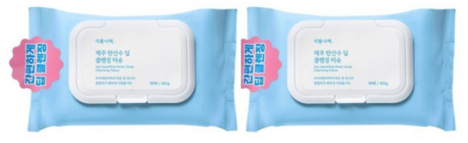 식물나라 제주 탄산수 딥 클렌징티슈, 2매입, 2개
