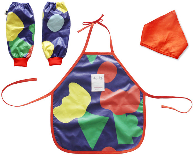 소아베 팝 플라워 유아동용 방수 앞치마 세트-2color