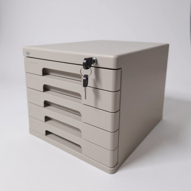 그린트리 사무실 5단 잠금장치 서류 정리함, 베이지