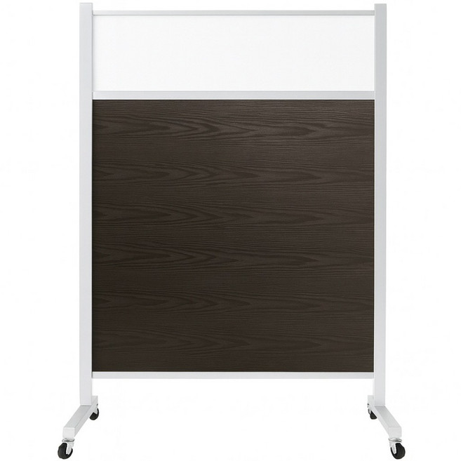 이동식 스탠드형 파티션 바퀴형 사무실 공간분리 칸막이 1단 930, 월넛/하단부(스톱퍼이동식)