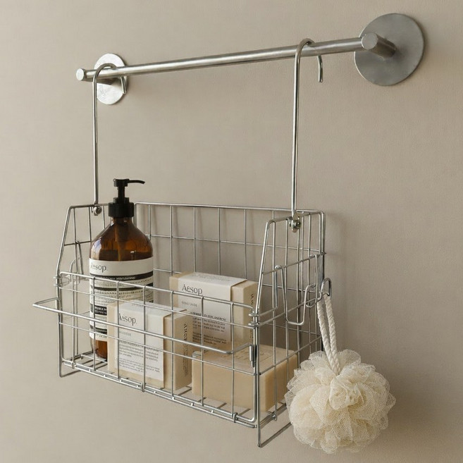 엘리무아 304스테인리스 에센셜 욕실수납바스켓/주방선반, 1개, 단일