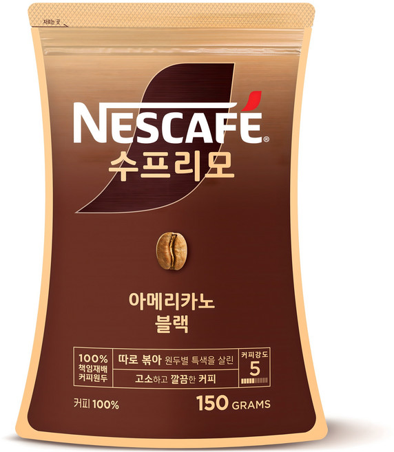 네스카페 수프리모 아메리카노 블랙 파우치, 1개입, 1개