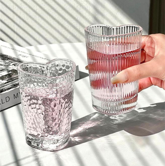 Odette 하트유리 맥주잔 소맥잔, 2개