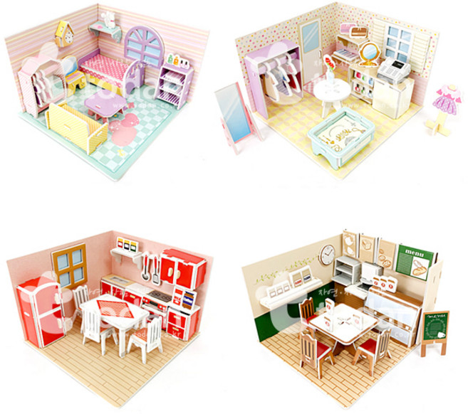 [엘제이] 페이퍼 마이룸 만들기 세트 미니어쳐 종이 조립 입체 꾸미기 diy 키트 집콕, 마이룸/ 개]