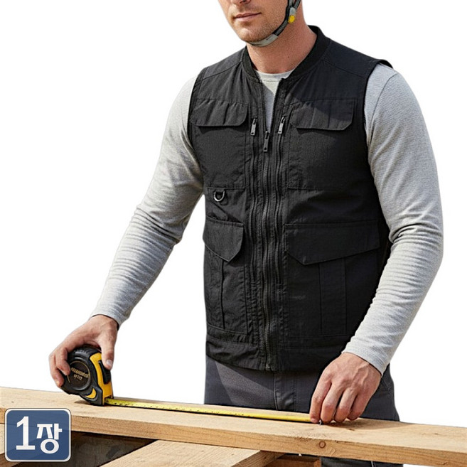 야인시대 남성 WD78A 나일론 포켓 작업조끼 등산 작업 베이직