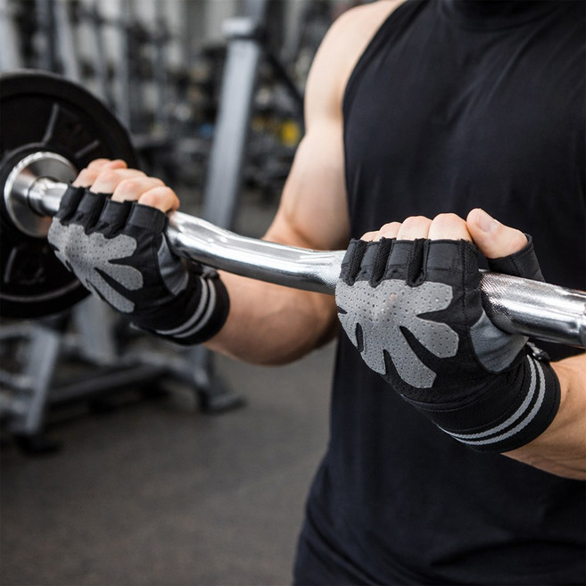 앤틱스 굳은살 방지 미끄럼 방지 헬스 장갑, 1개, 그레이