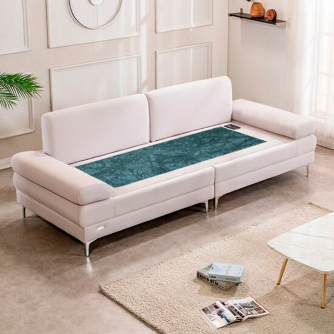 [명품의료기] 건강한 온열소파 빅토리아SF 패브릭 청옥 돌소파