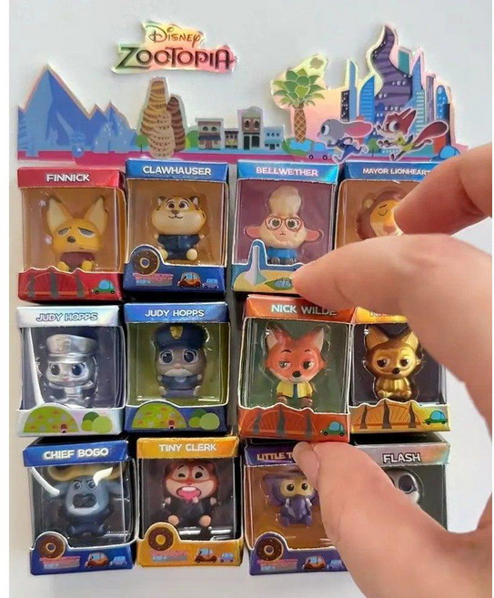 주토피아 미니 쌀알 블라인드 박스 허그 시리즈 닉 주디 피규어 가챠 랜덤 뽑기, 1개