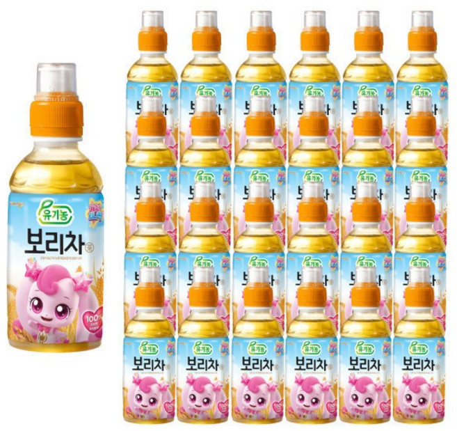 웅진 캐치티니핑 유기농보리차, 200ml, 24개