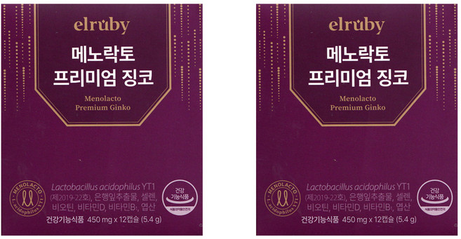 휴온스 엘루비 메노락토 프리미엄 징코 12일분, 12정, 2개