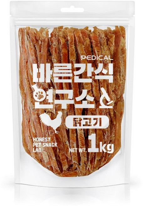 바른간식연구소 닭가슴살슬라이스 1kg 강아지 육포 대용량간식, 1개