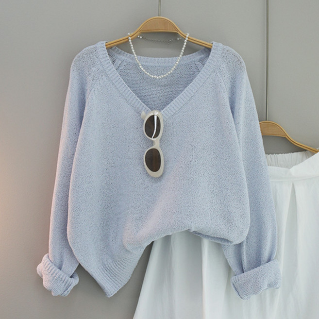 달콩 여성 모모브이넥루즈핏니트