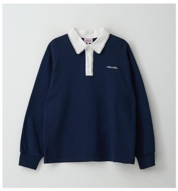 로라로라 여성용 LACE POINTED COLLAR T-SHIRT