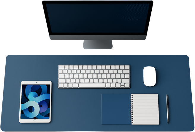 원그리드 가죽 데스크매트 책상 논슬립 와이드 대형 마우스 방수 장패드, 네이비